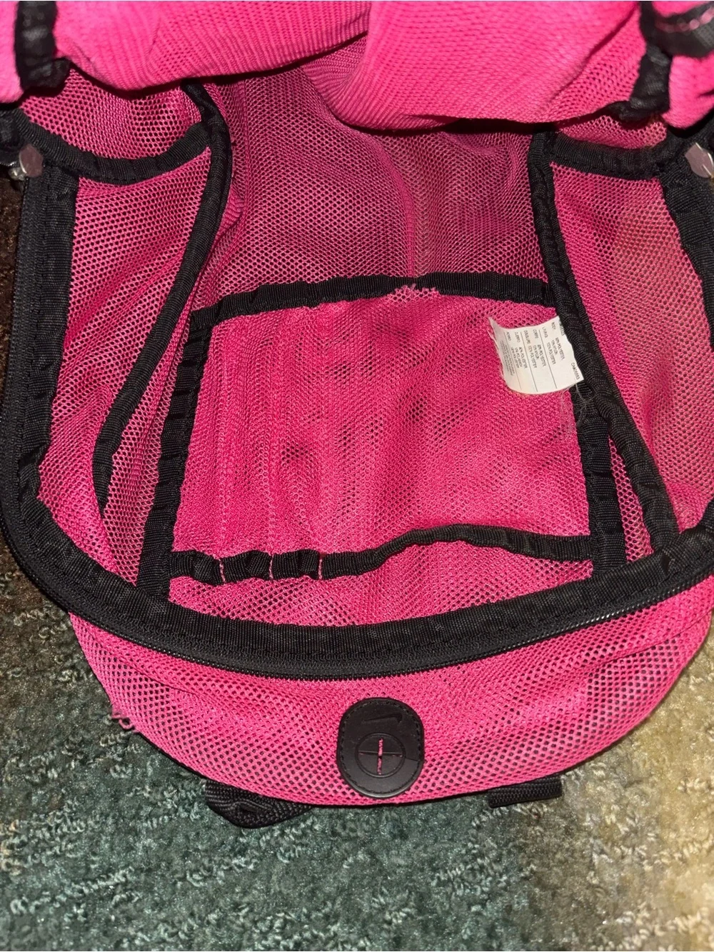 Nike Hot Pink Mesh Backpack with White Swoosh